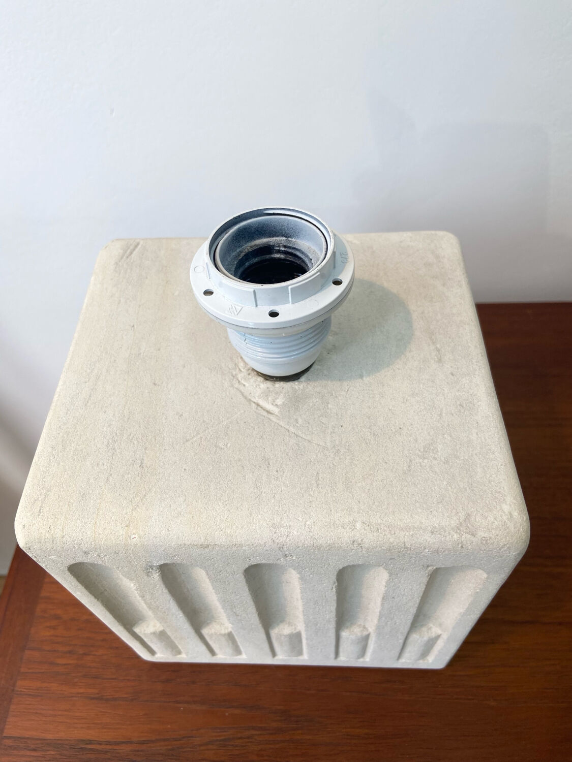 White stone lamp base