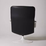 Geoffrey Harcourt black leather armchair