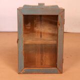 Burmese teak wall display case with original polychrome patina