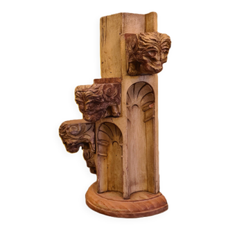 French wooden element with lion heads, 18th century