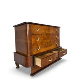Commode italienne Art déco en ronce de noyer, années 1920
