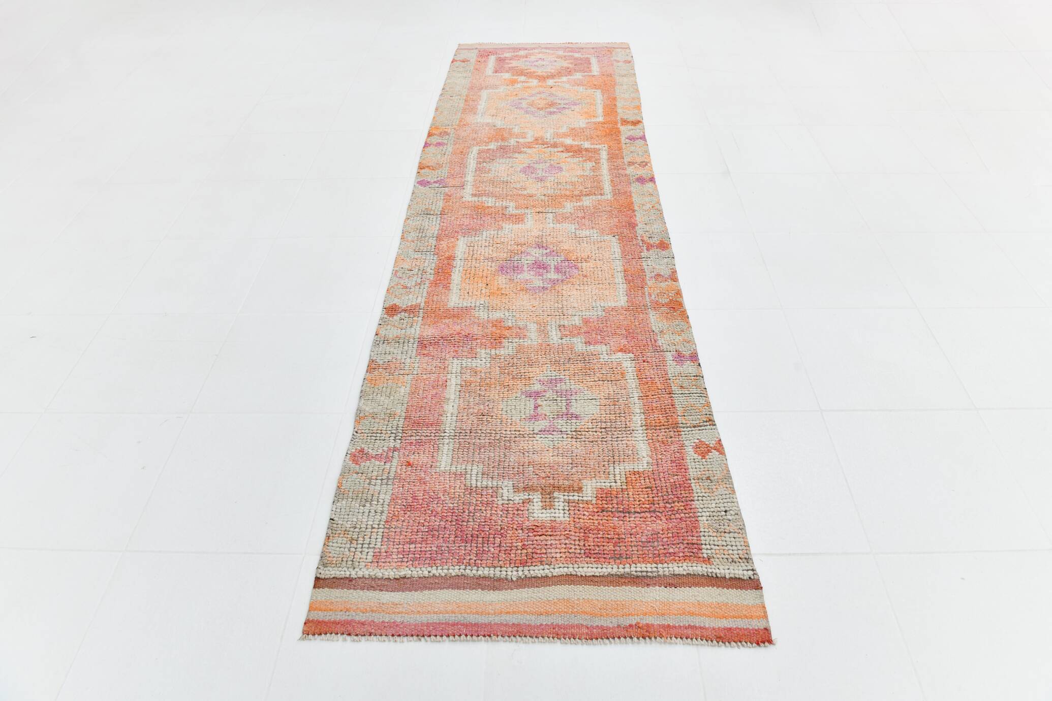 Tapis turc pastel doux, 91 x 313 cm