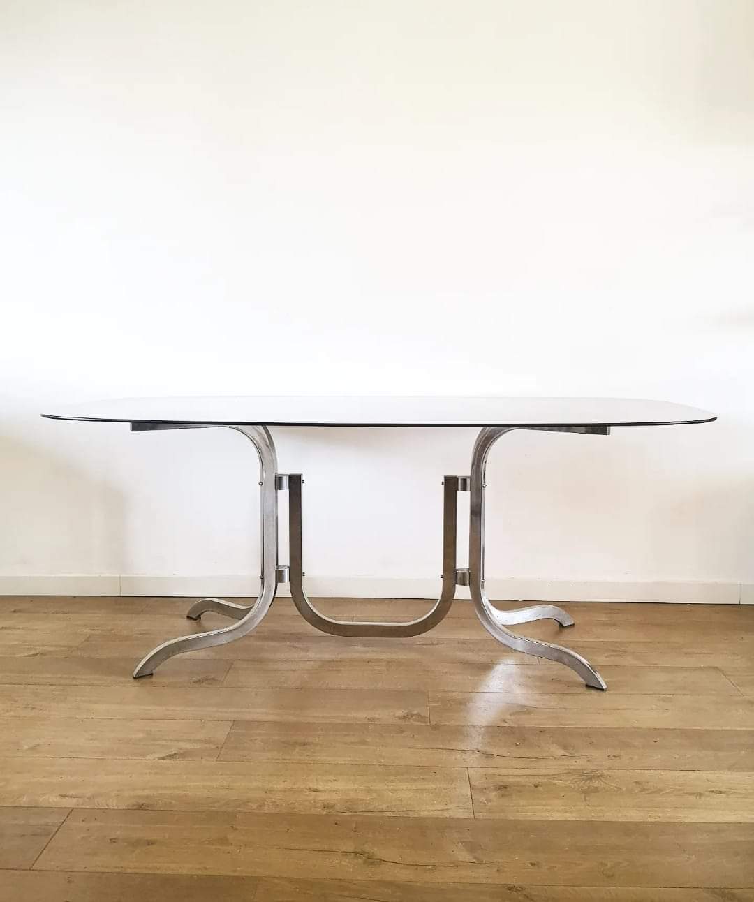 Smoked glass table 70s