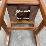 Set of 6 Maison Regain chairs in leather and elm