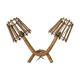 Double-branched rattan wall sconce