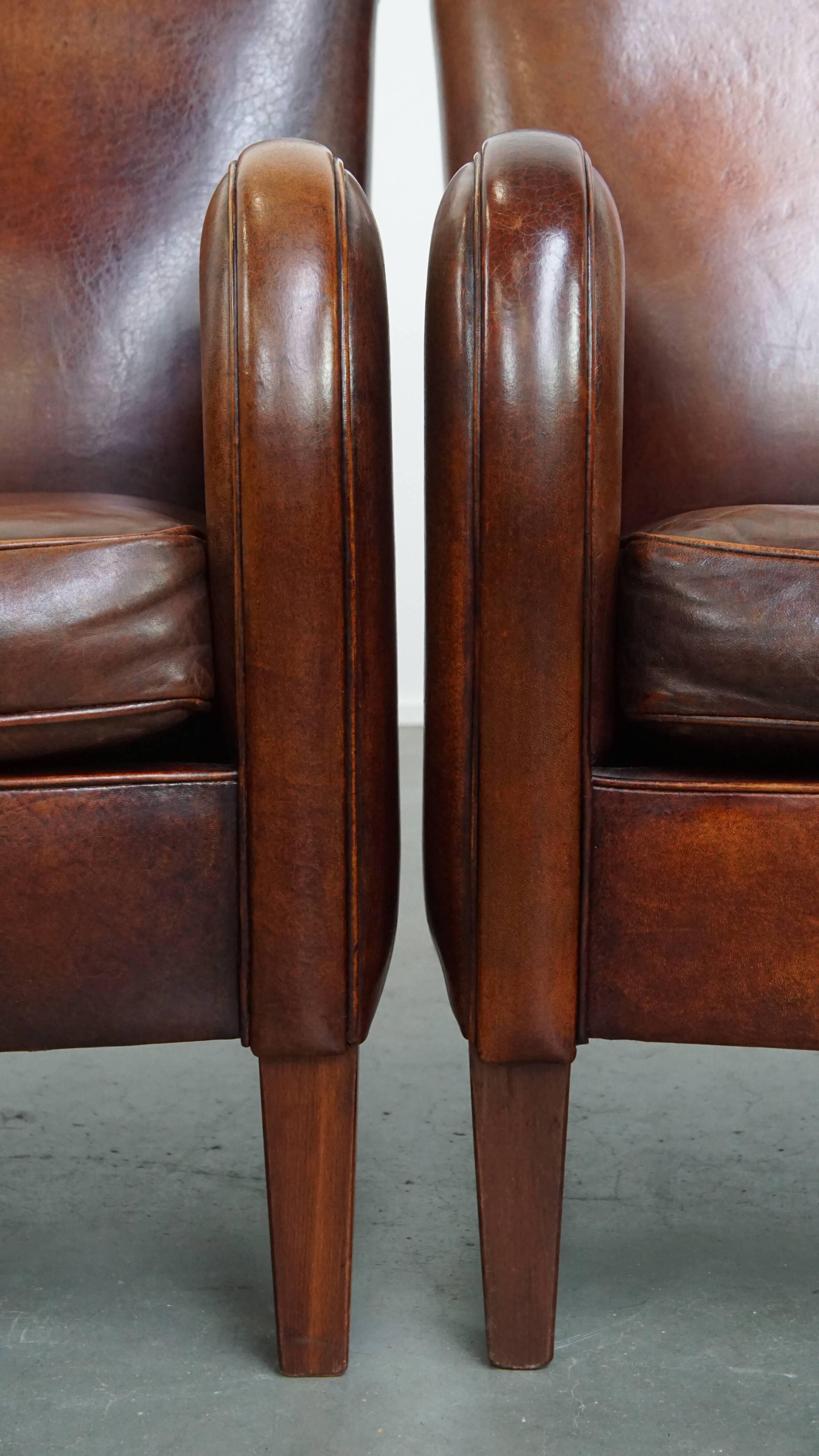 Set of 2 Sheepskin Leather Armchairs