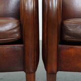 Set of 2 Sheepskin Leather Armchairs