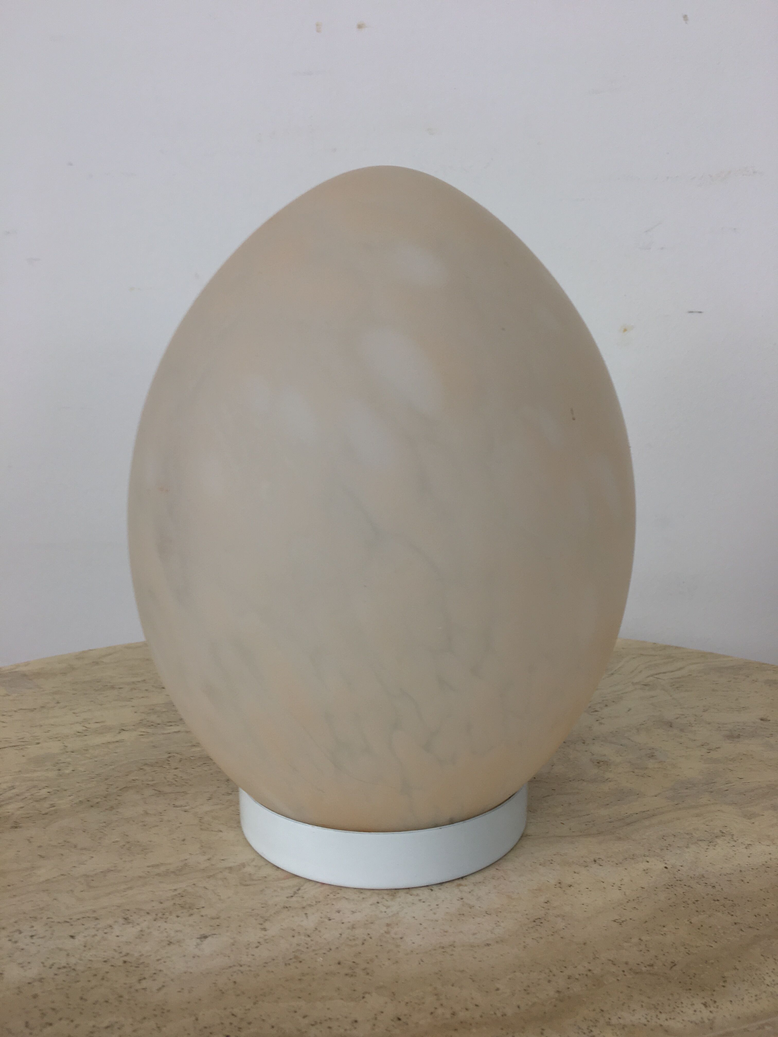 Domec egg lamps, speckled glass from Vianne, 1970s.