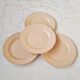Set of 4 pink octagonal dessert plates Digoin