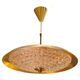 Carl Fagerlund, modern Swedish pendant in brass and beautiful Orrefors glass.