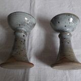 Pair of sandstone candlesticks