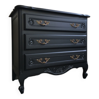 Black restyled vintage chest of drawers