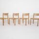 Set of four oak and sisal dining chairs model 401 by JL Moller, Denmark 1970's