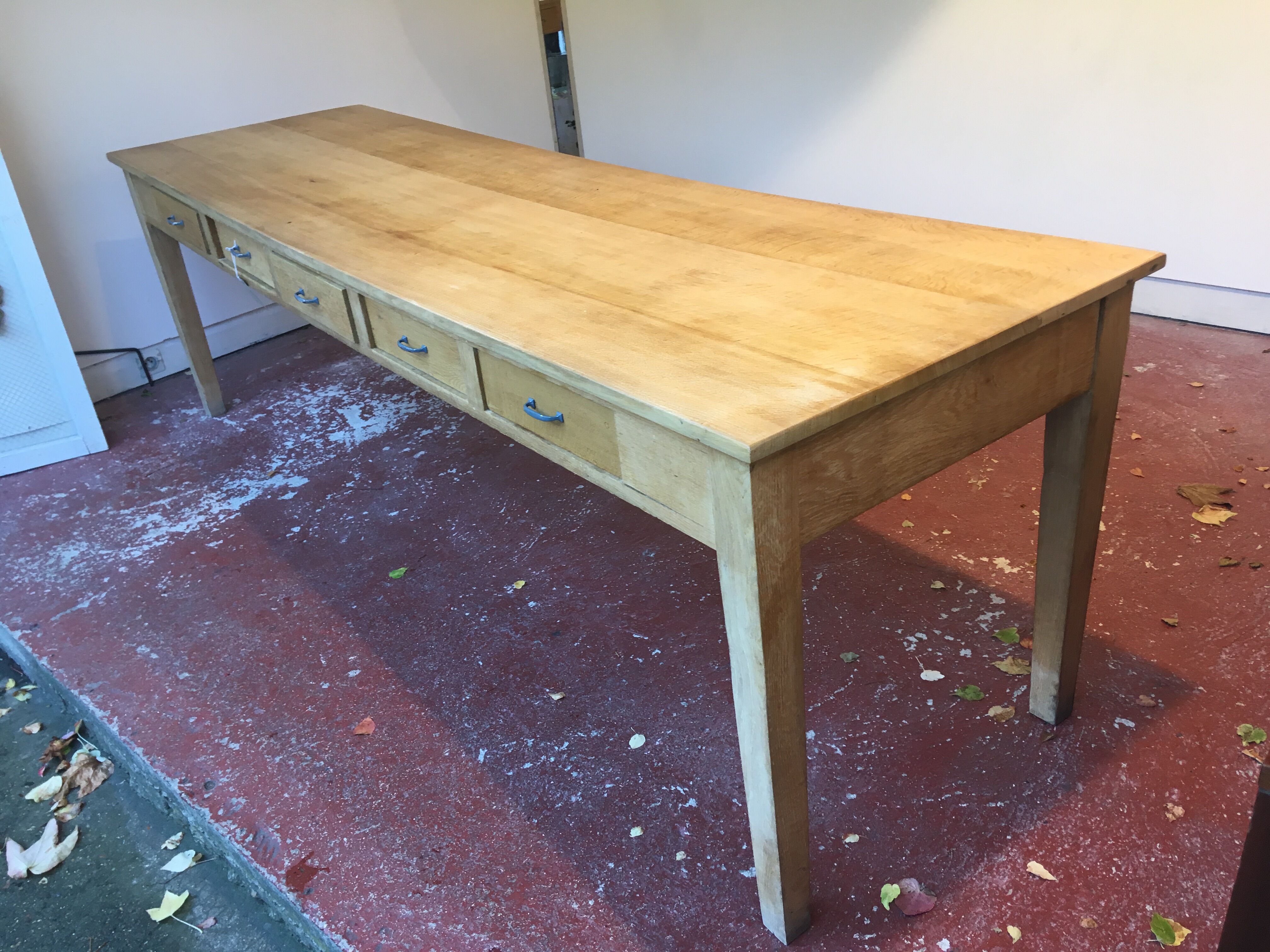 Farm table, 10 drawers