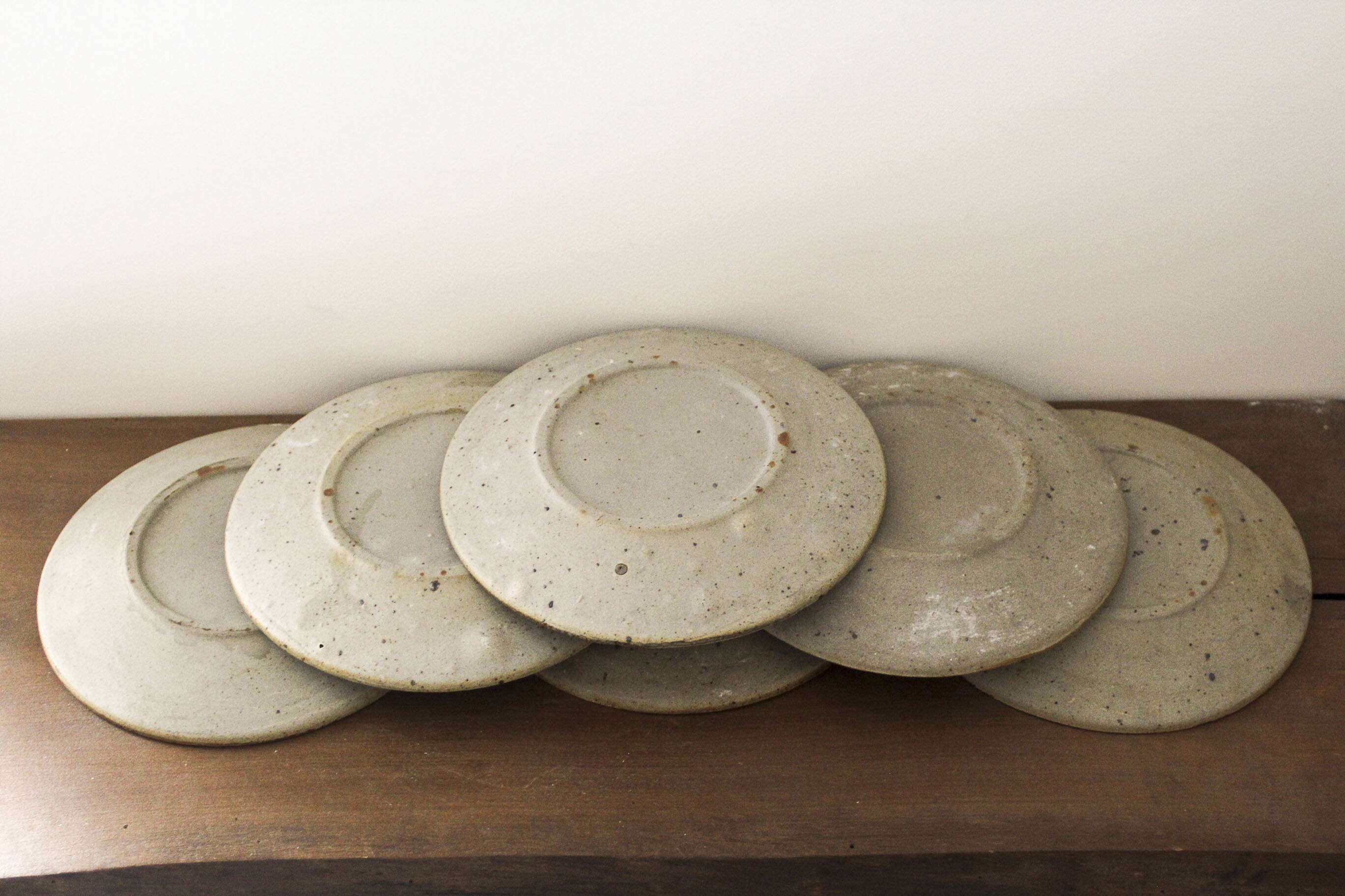 6 pyrite stoneware dessert plates