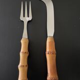 Bamboo handle cheese serving cutlery
