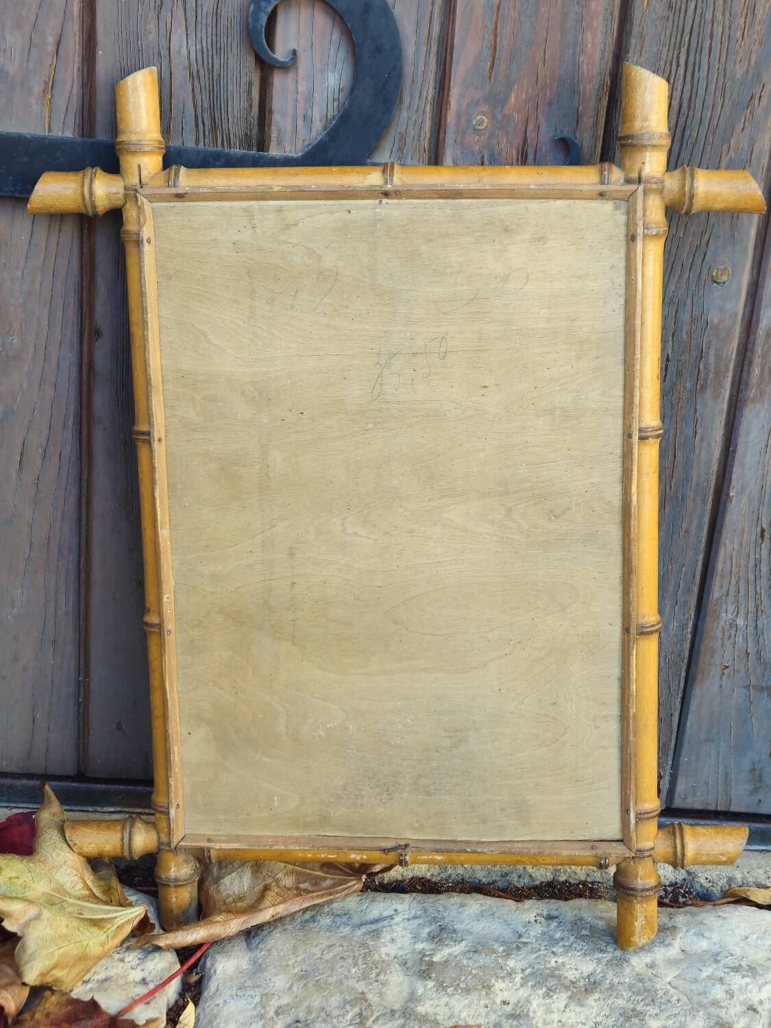 Turned wooden mirror, circa 1900