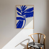 Botanical illustration in blue, 50x70cm