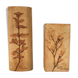 Pair of ceramic vases by Raymonde Leduc, Vallauris 60s