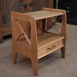 1950 vintage oak bedside table
