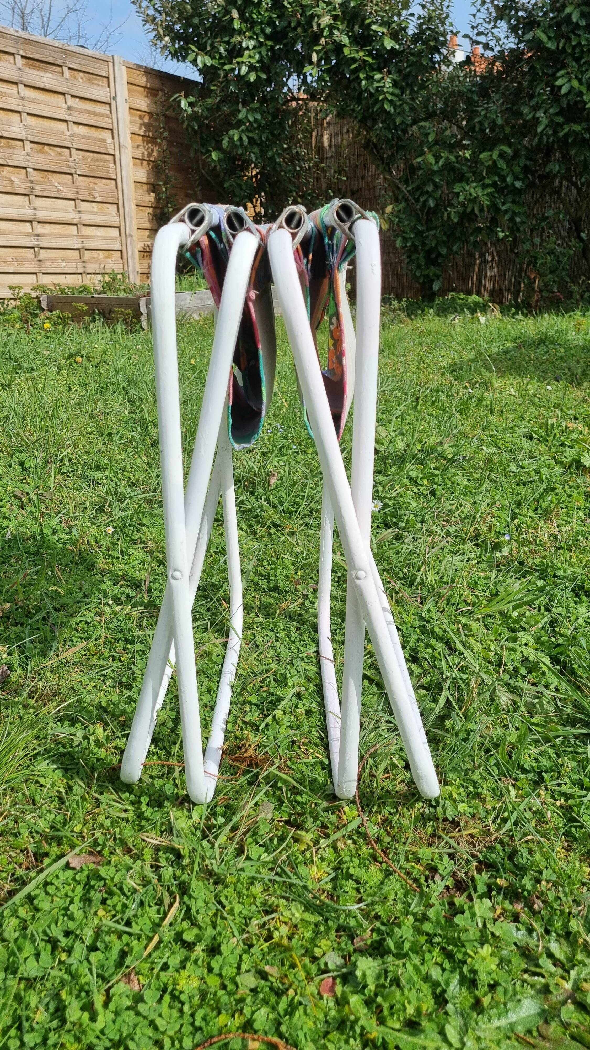 pair folding beach chairs