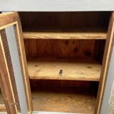 Gray and wood sideboard
