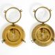 A pair of large, heavy 50s maritime ship wall lamps made of brass and glass
