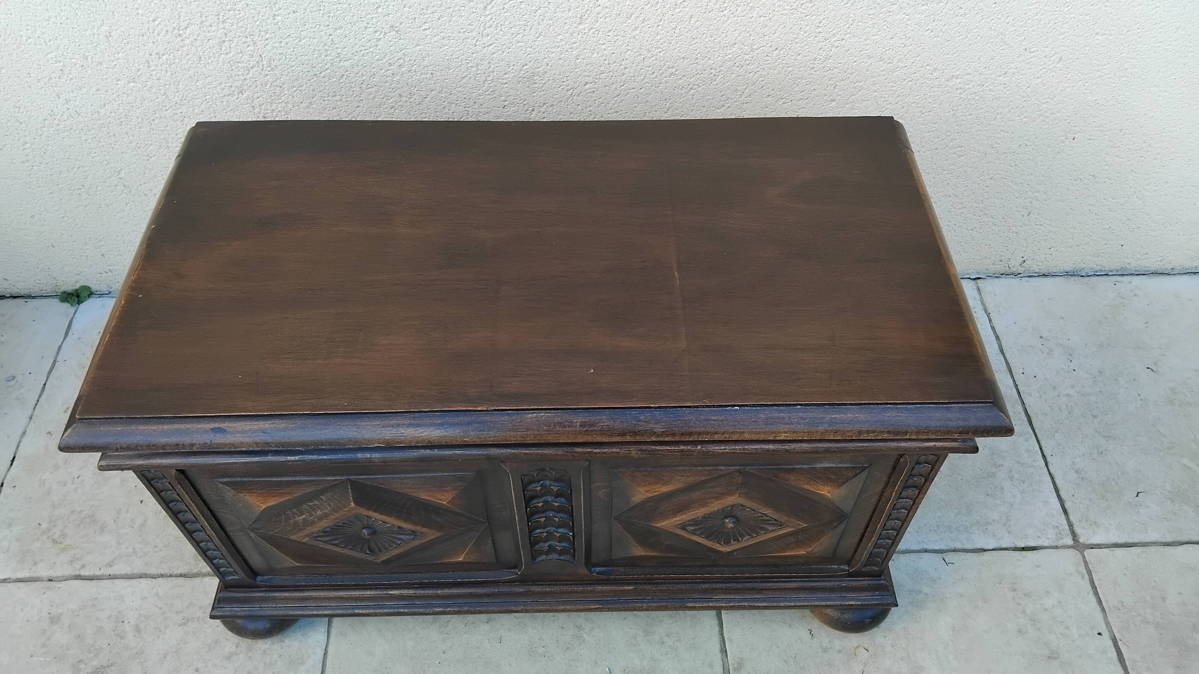 Old vintage wooden chest old toy