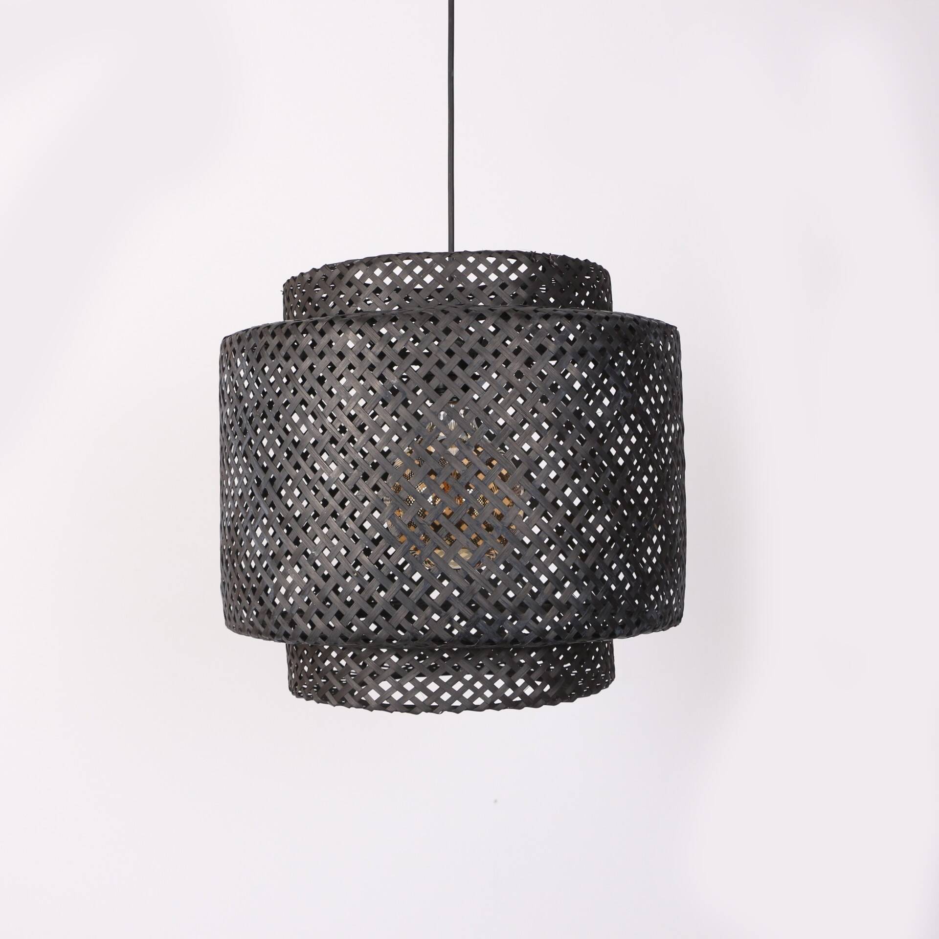 Handcrafted woven bamboo pendant light