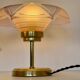 Art Deco bedside lamp in brass and etched glass