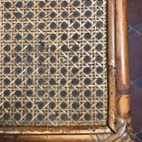 Vintage bedside table 1970 wicker and canning