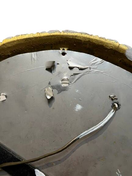 Ceiling light in glass and gold metal