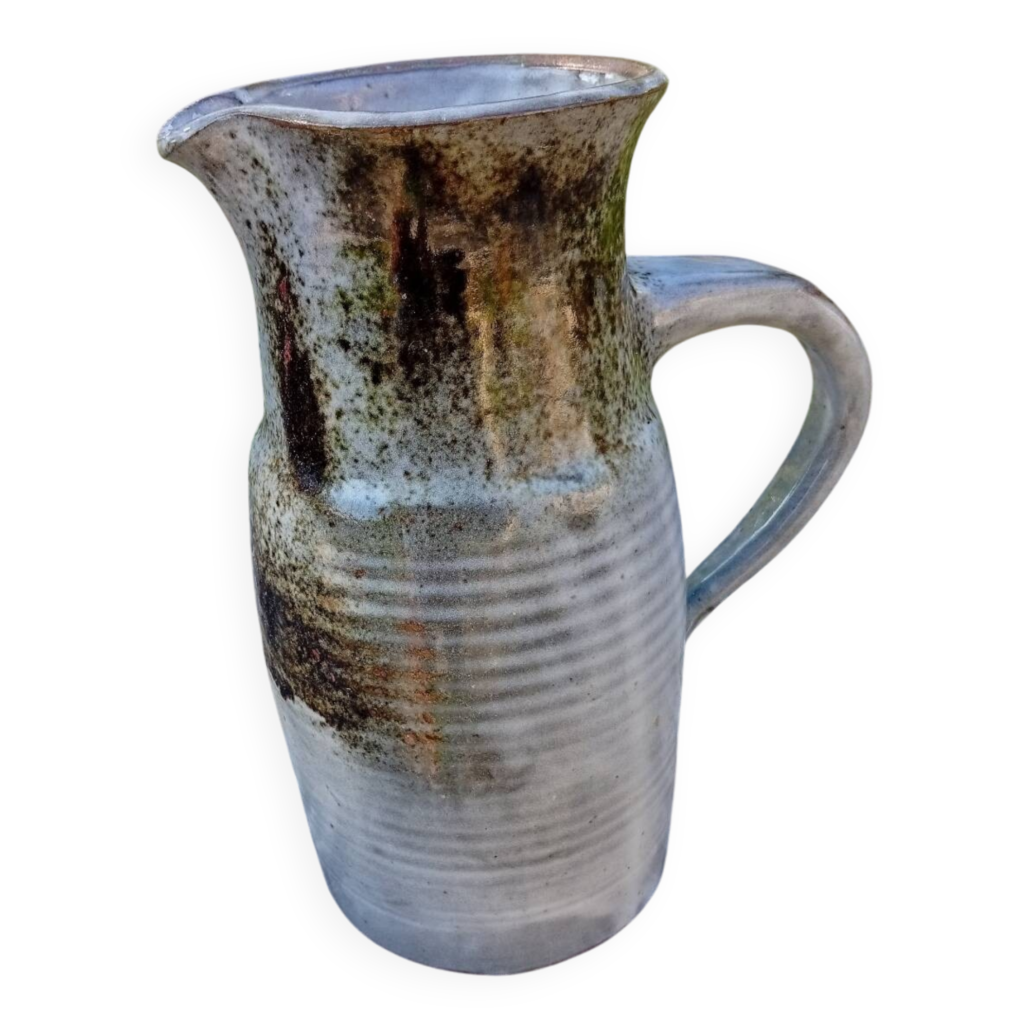 Stoneware jug signed Chantal and Thierry Robert