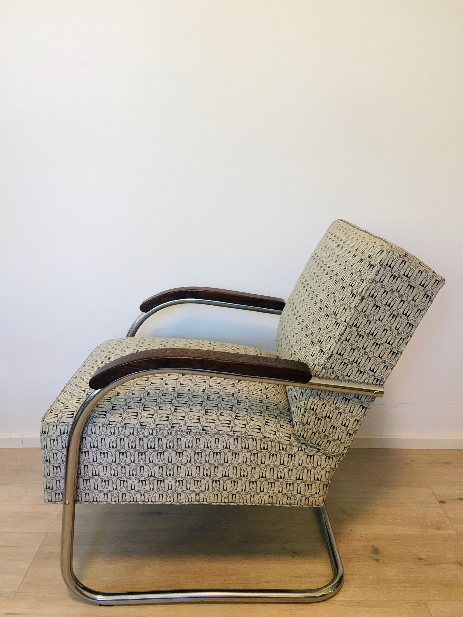 Bauhaus tubular steel armchair from Mücke Melder, 1930s