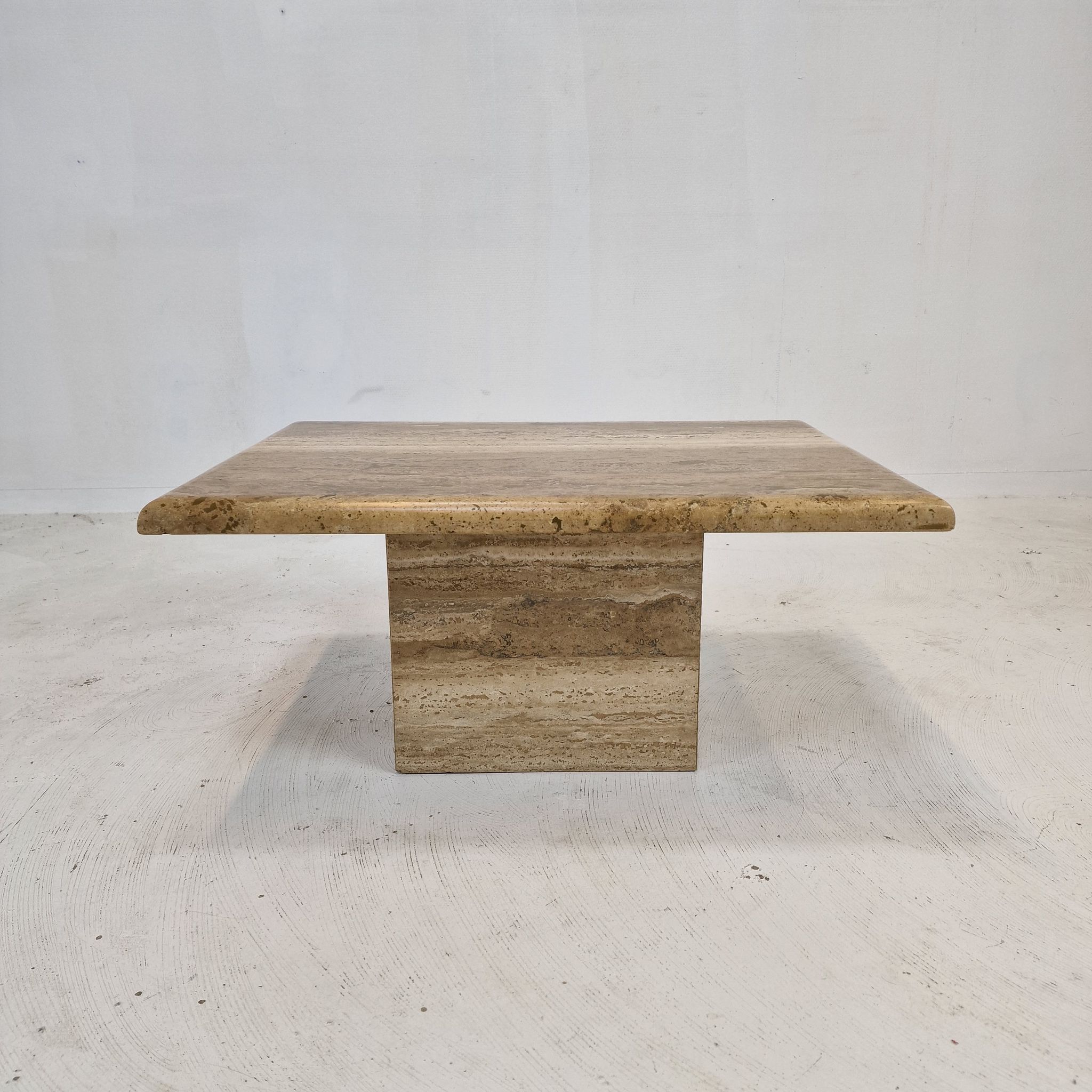 Italian coffee or side table in travertine, 1980s