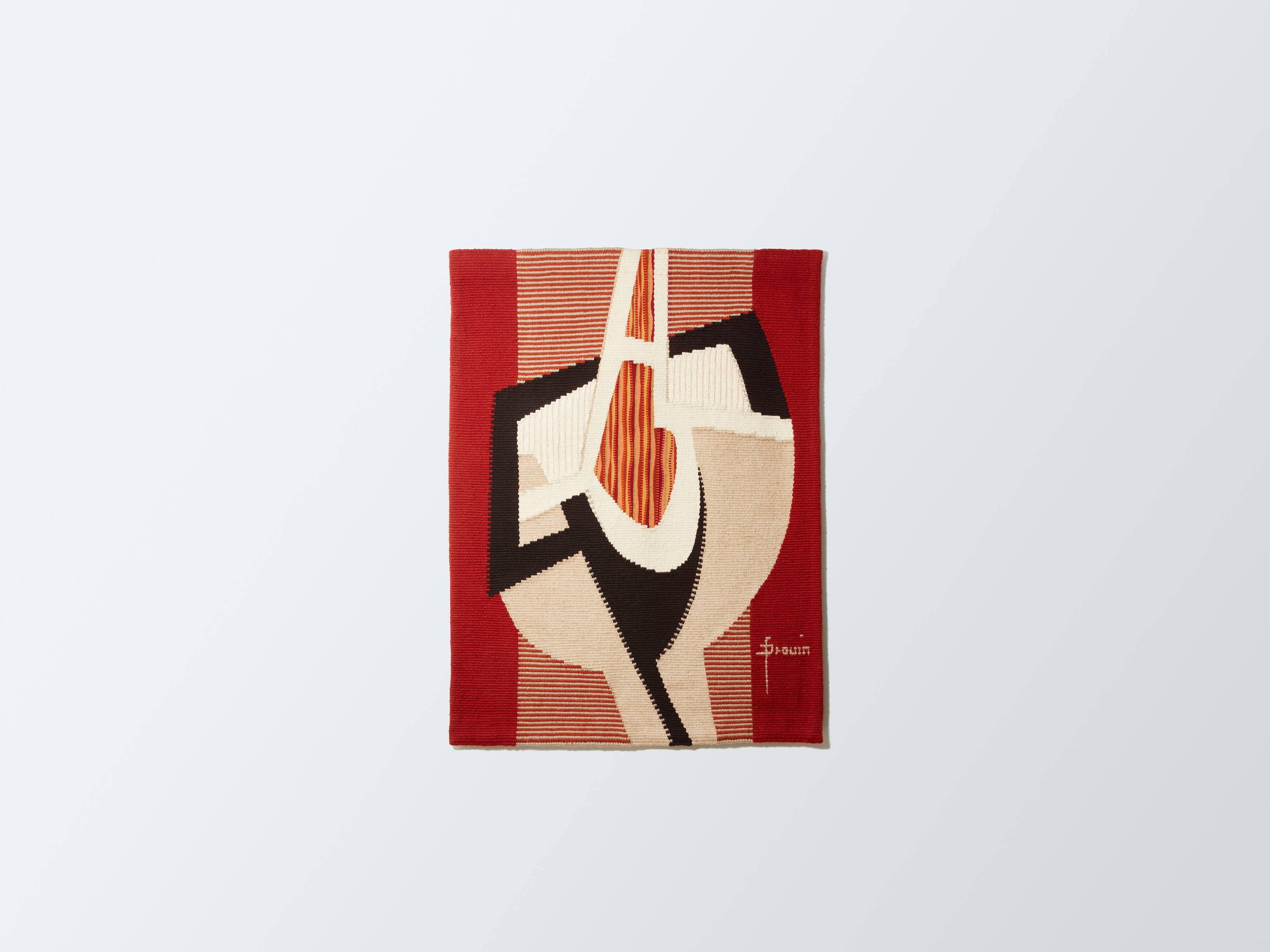 Daniel Drouin woven wool tapestry “Ombre rouge” 1970