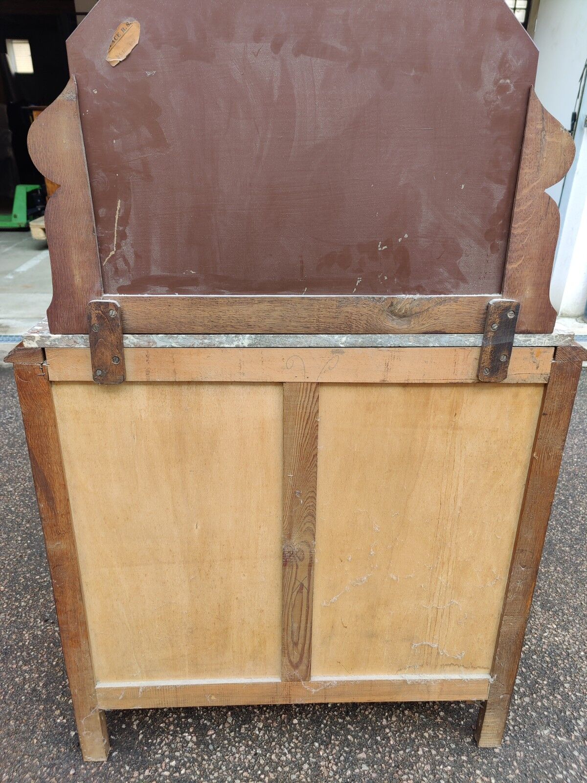 Commode coiffeuse marbre glace bizautee annee 1950