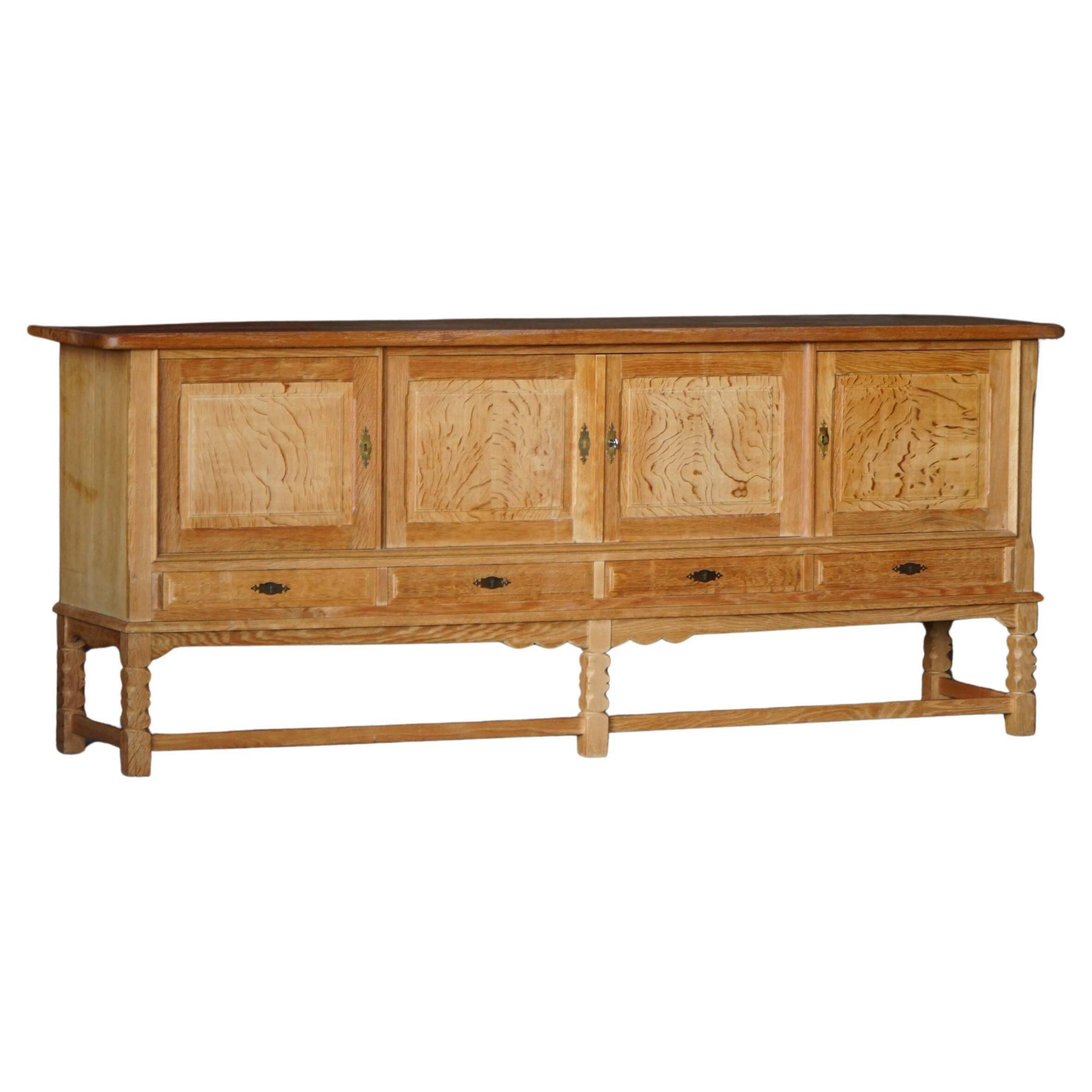 Henning Kjærnulf, mid-century Danish brutalist enfilade in oak, 1960s.