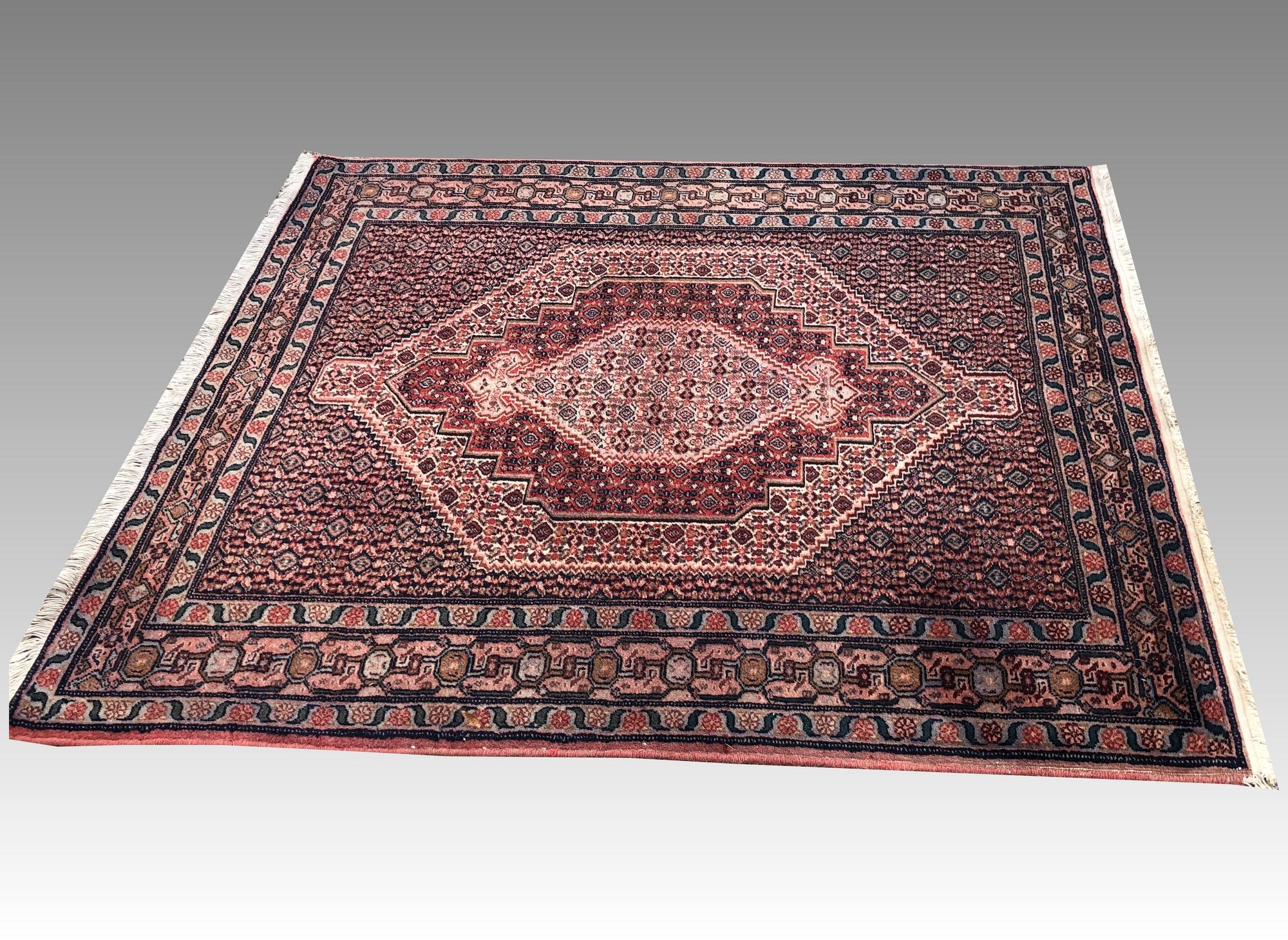 Oriental Persian Carpet Iranian Kurdish Tribe Senneh : 1.25 X 1.50 m