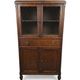 Vintage oak furniture with mesh doors.