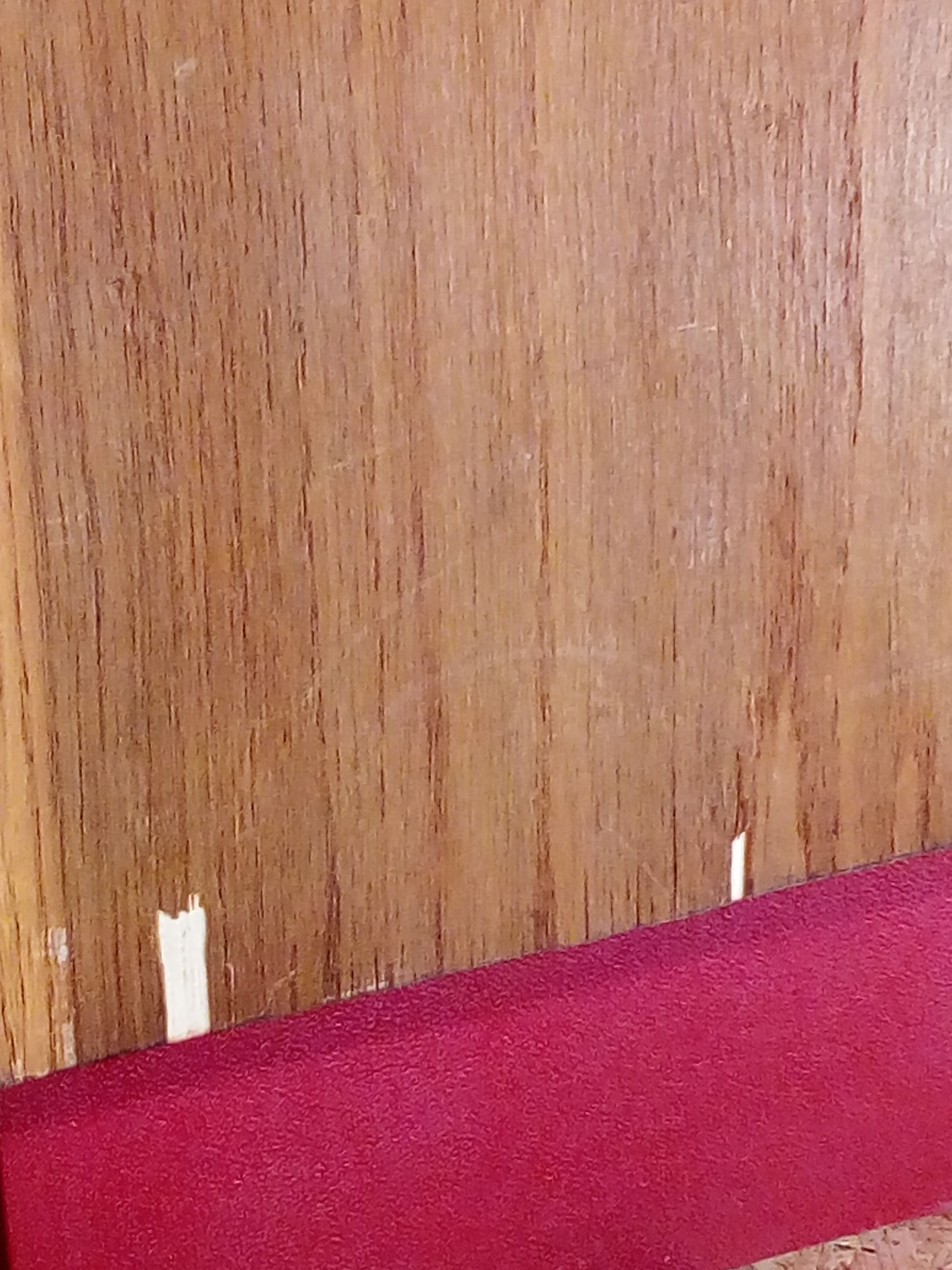 Vintage 50's 60's. Office in oak and red moleskine. TBE