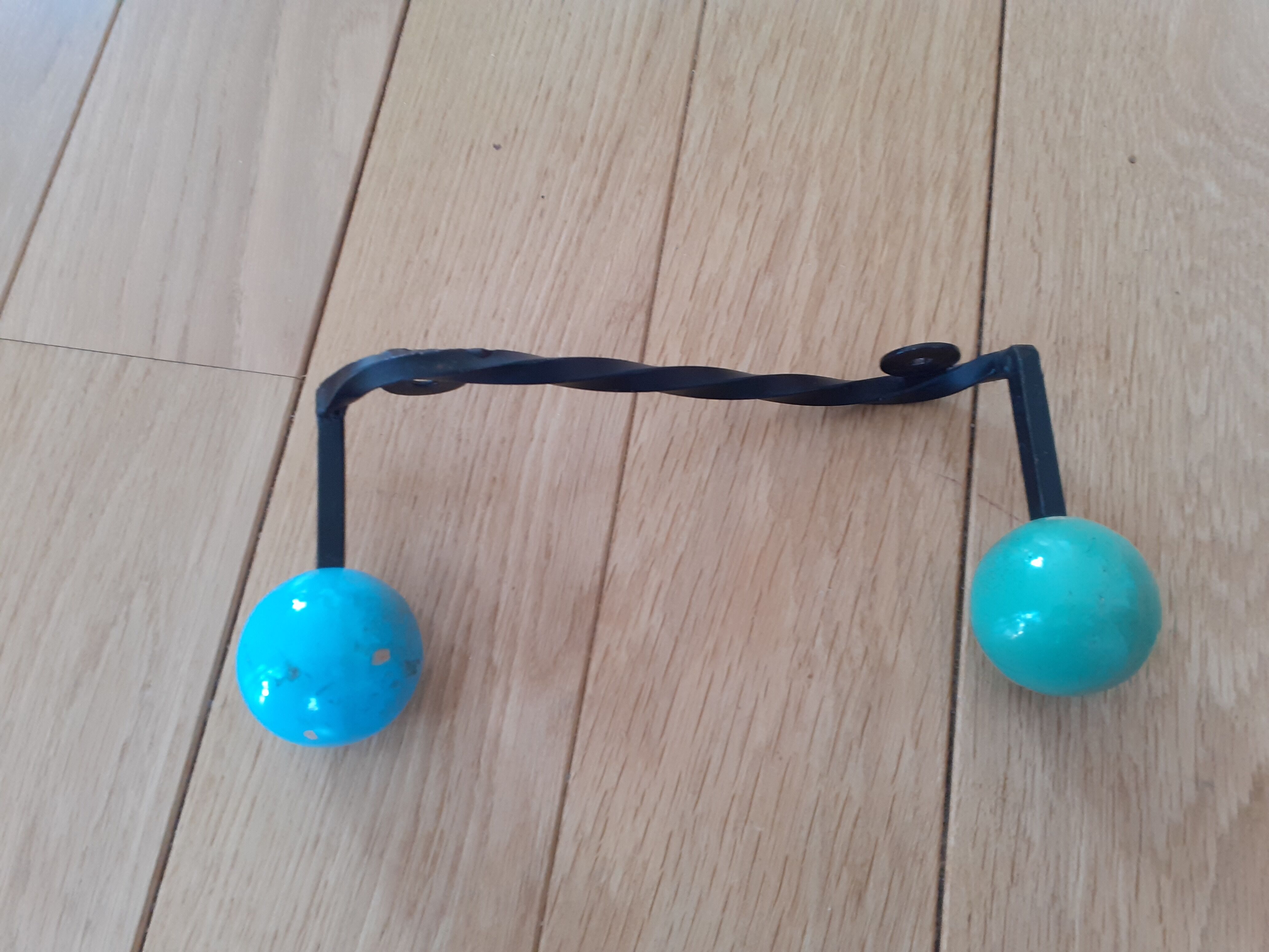 Wall coat rack two ball hooks