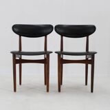1960s Set of Six Scantic Mobelvaerk Dining Chairs in Leatherette, Denmark