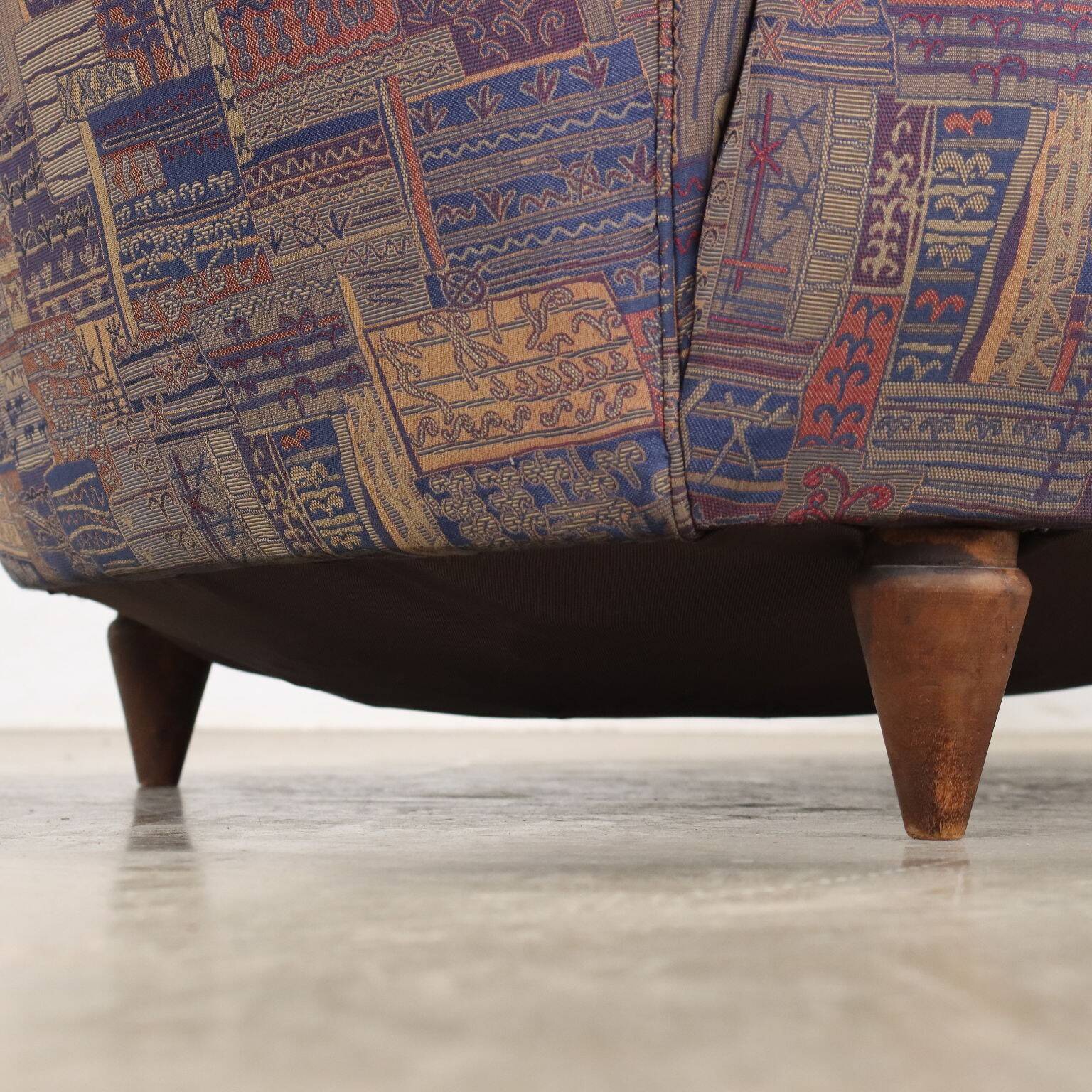 Vintage wooden fabric sofa Italy 1960s original