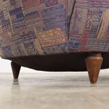 Vintage wooden fabric sofa Italy 1960s original