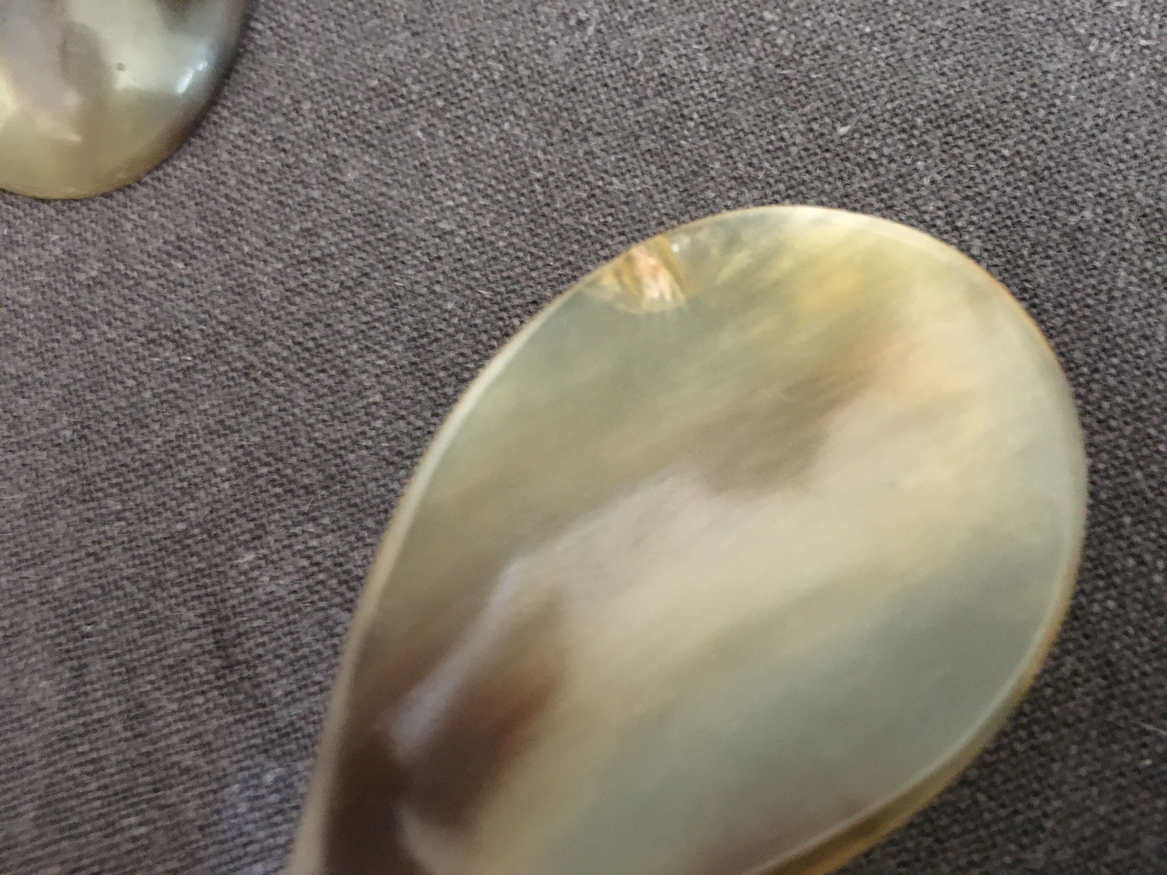 Set of 7 horn and wood spoons