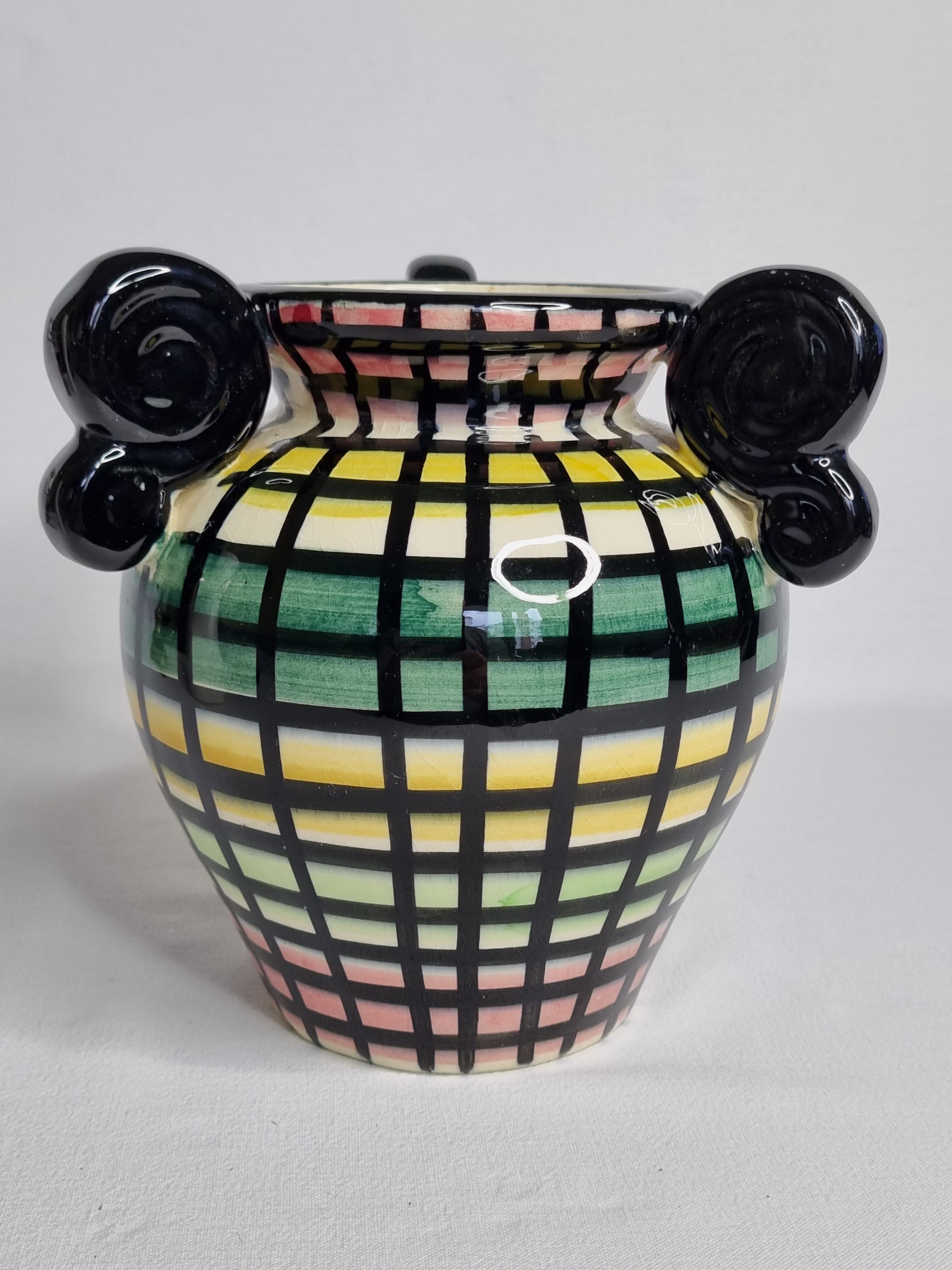 FASE's multi-coloured Art Deco-style "Vallauris" vase, 1950s, 17cm