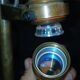 Lampe bateau bronze sur socle bois