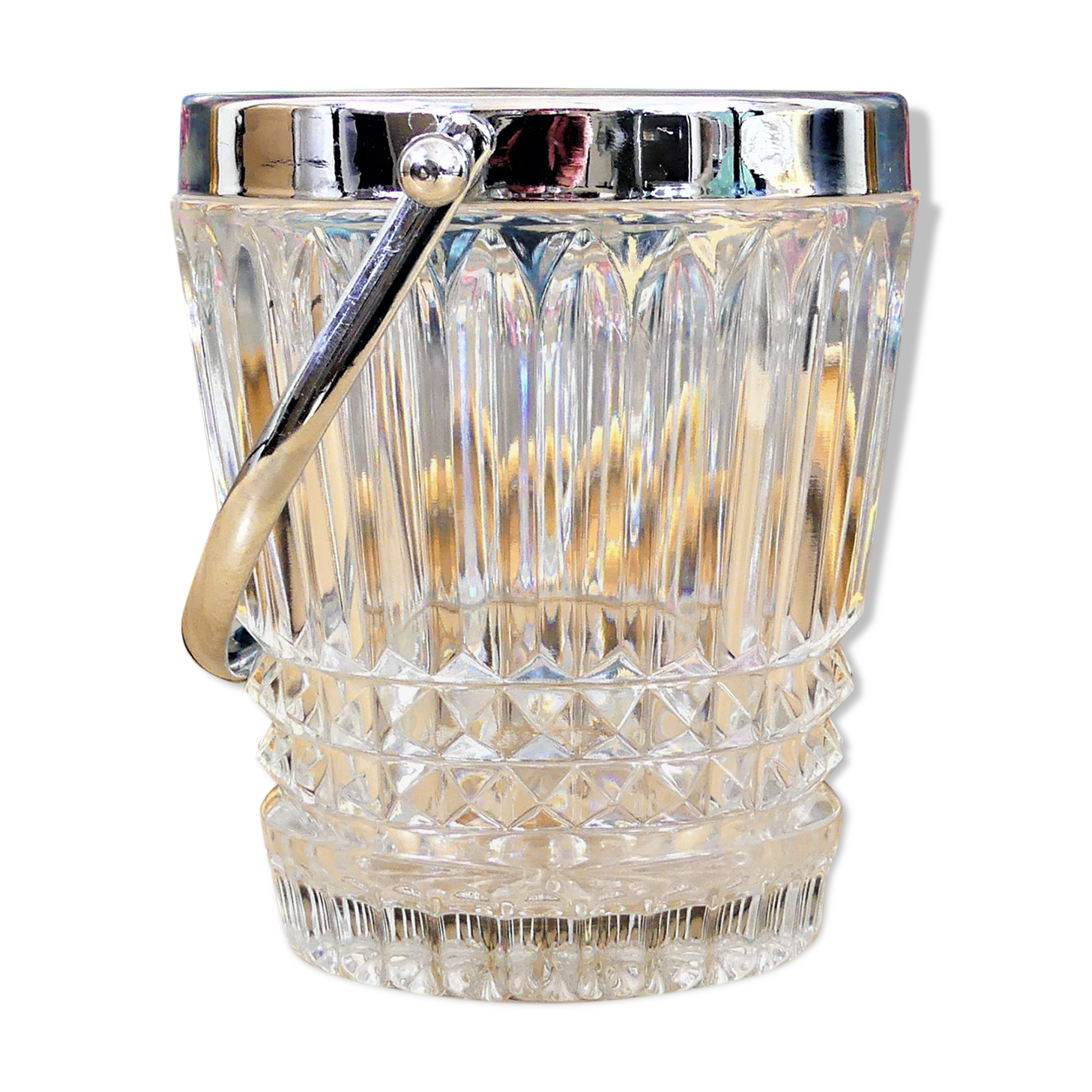 Crystal and metal ice bucket - Vintage year 40