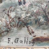 Winter landscape oil on panel signed